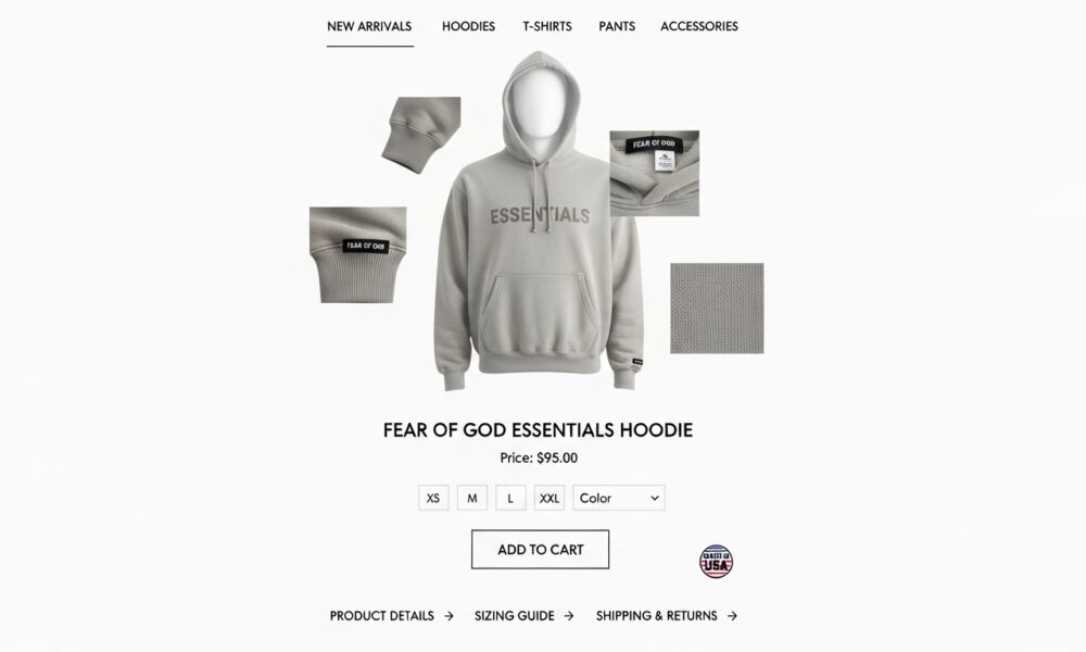Fear Of God Essentials Hoodie Online Brand USA