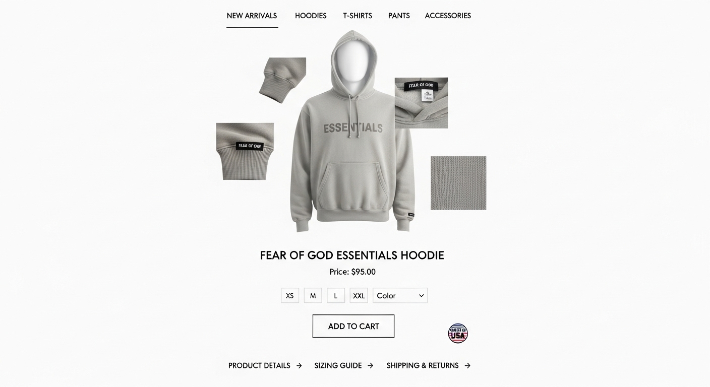Fear Of God Essentials Hoodie Online Brand USA
