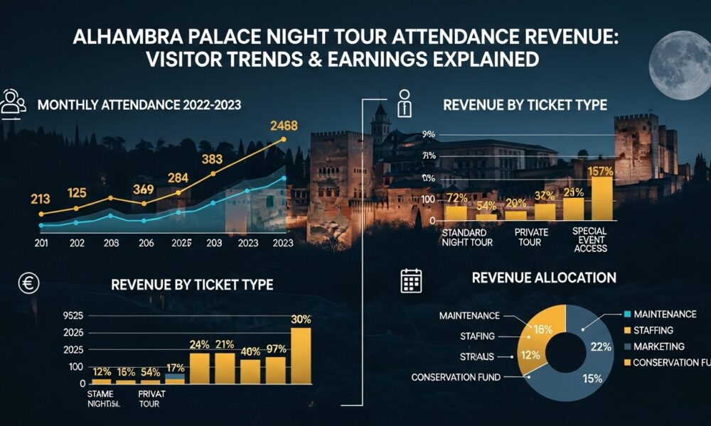 alhambra palace night tour attendance revenue